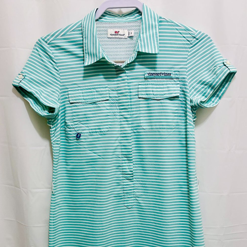 Vineyard Vines Sport Dress, Size 0, Green Stripe,